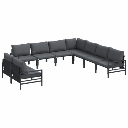Tuin Sofa Set 9 pcs Antraciet Staal
