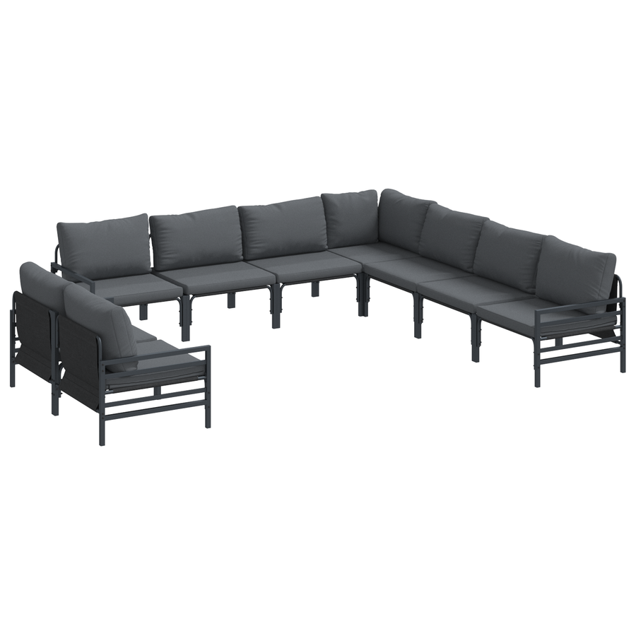 Tuin Sofa Set 9 pcs Antraciet Staal