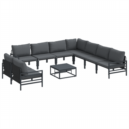 Tuin Sofa Set 10 pcs Antraciet Staal