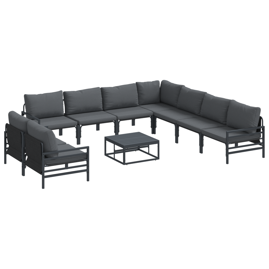 Tuin Sofa Set 10 pcs Antraciet Staal