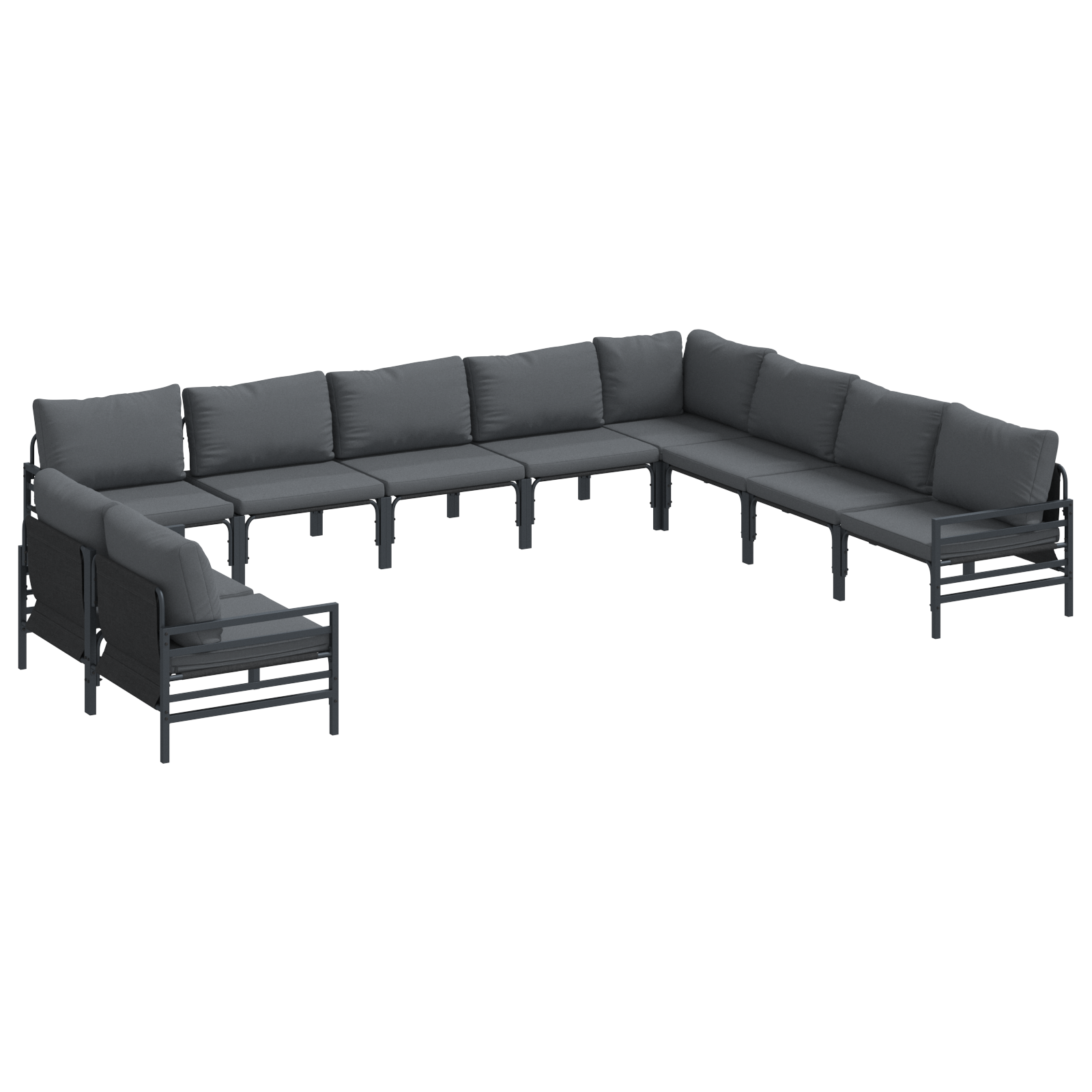 Tuin Sofa Set 10 pcs Antraciet Staal