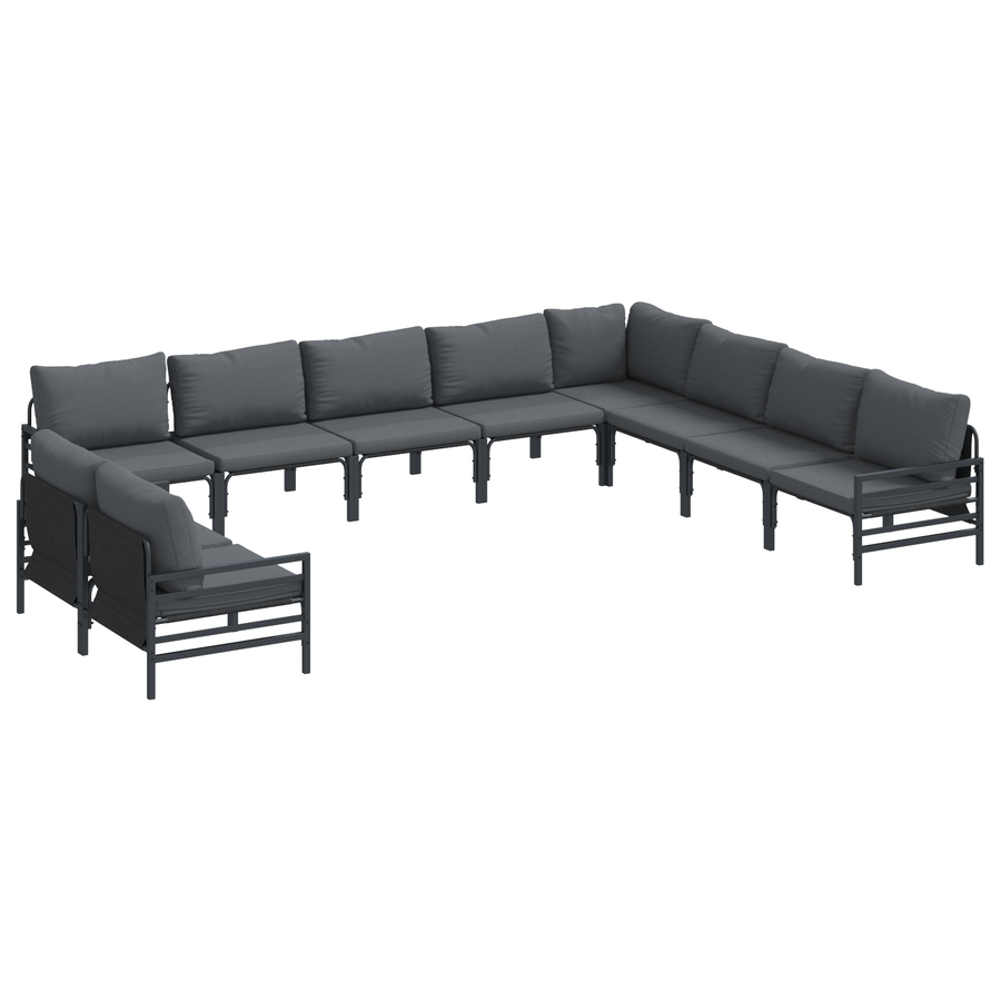 Tuin Sofa Set 10 pcs Antraciet Staal