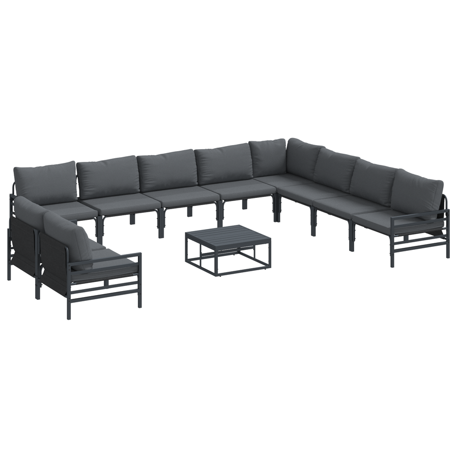 Tuin Sofa Set 11 pcs Antraciet Staal