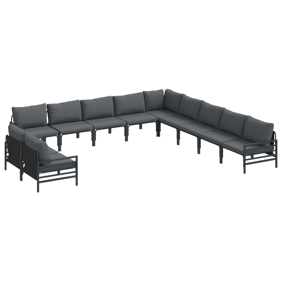 Tuin Sofa Set 11 pcs Antraciet Staal
