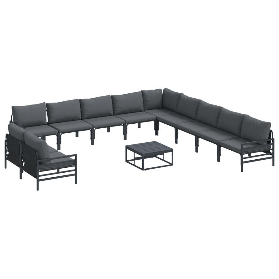 Tuin Sofa Set 12 pcs Antraciet Staal