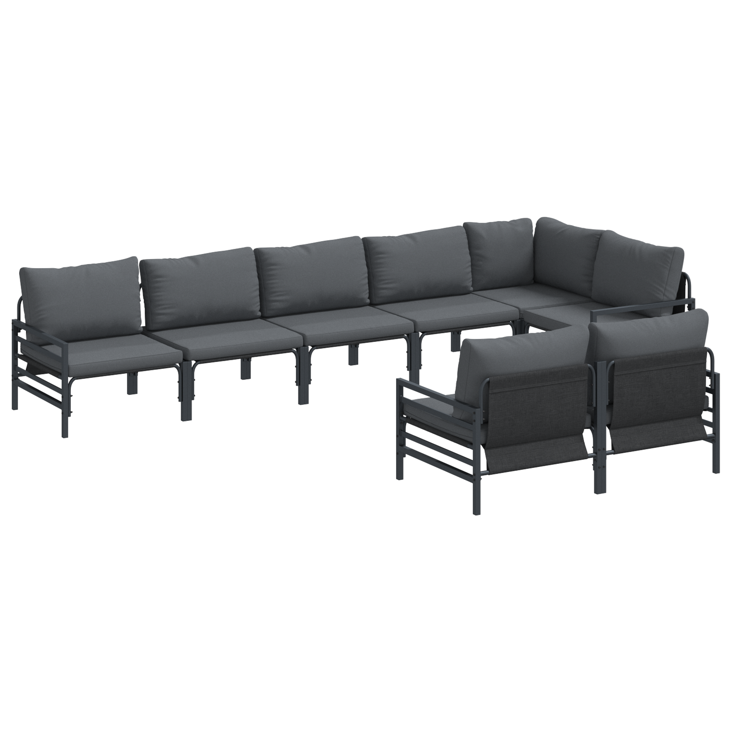 Tuin Sofa Set 8 pcs Antraciet Staal