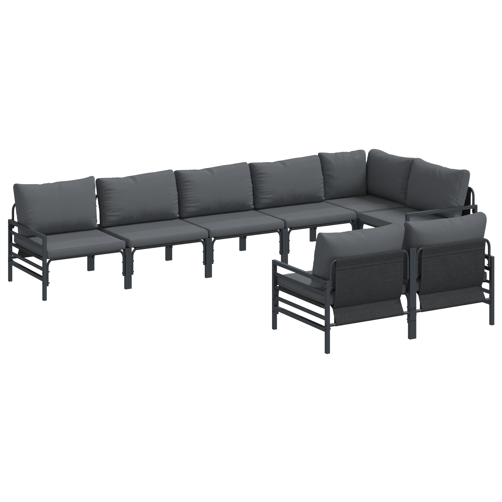 Tuin Sofa Set 8 pcs Antraciet Staal