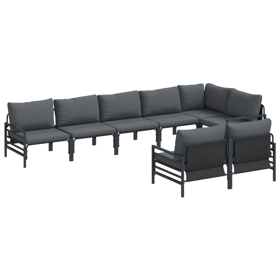 Tuin Sofa Set 8 pcs Antraciet Staal