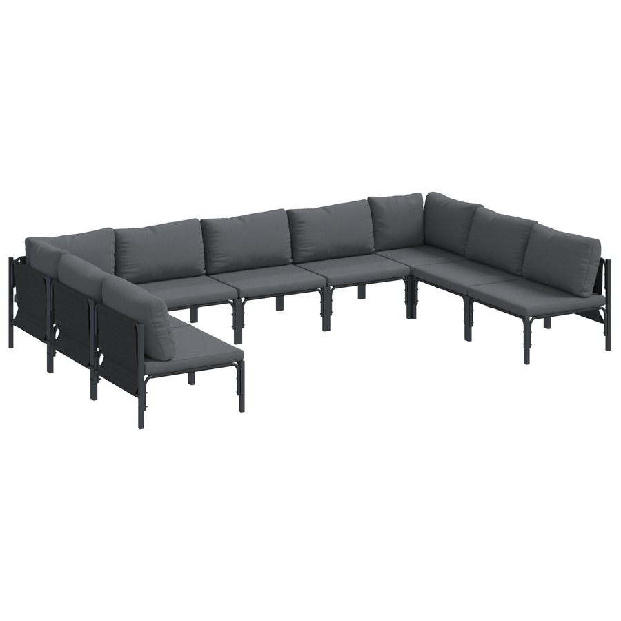 Tuin Sofa Set 9 pcs Antraciet Staal