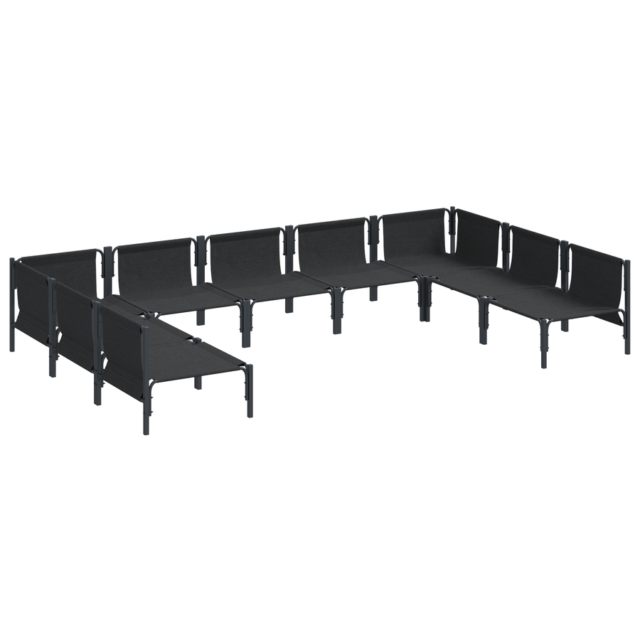 Tuin Sofa Set 9 pcs Antraciet Staal