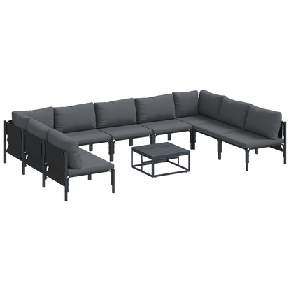 Tuin Sofa Set 10 pcs Antraciet Staal