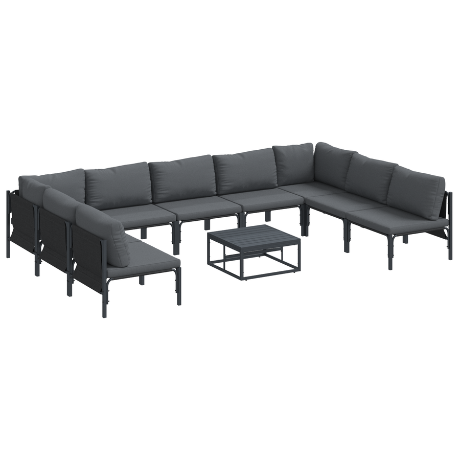 Tuin Sofa Set 10 pcs Antraciet Staal