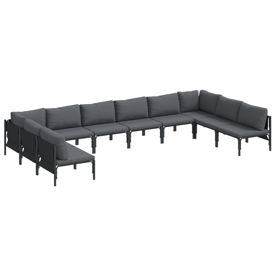 Tuin Sofa Set 10 pcs Antraciet Staal