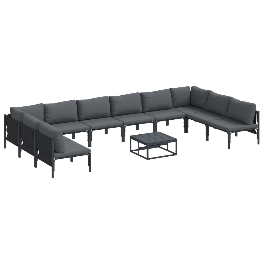 Tuin Sofa Set 11 pcs Antraciet Staal