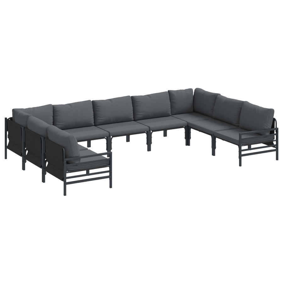 Tuin Sofa Set 9 pcs Antraciet Staal