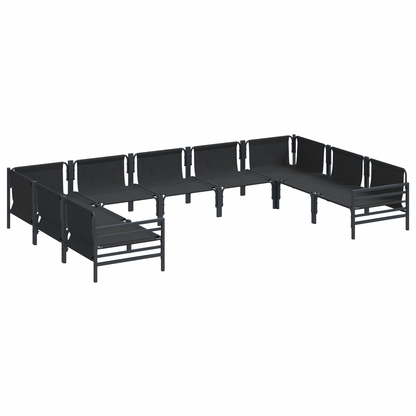 Tuin Sofa Set 9 pcs Antraciet Staal