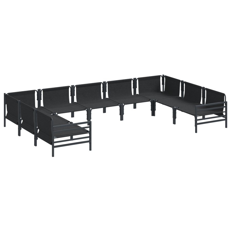 Tuin Sofa Set 9 pcs Antraciet Staal