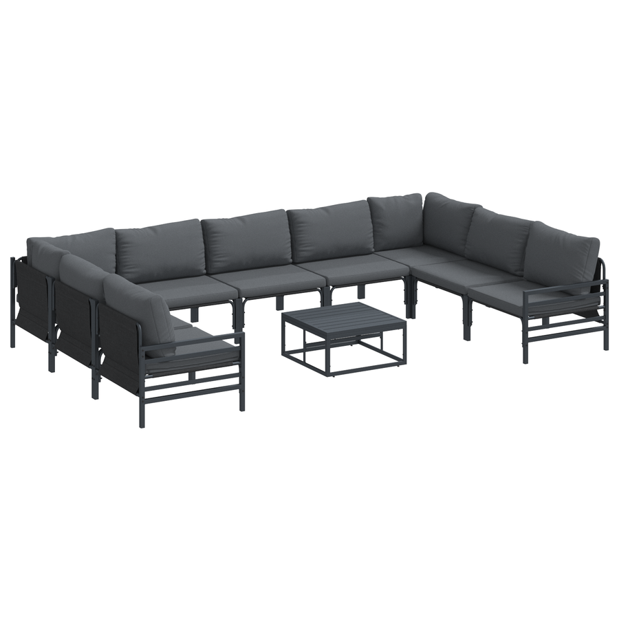 Tuin Sofa Set 10 pcs Antraciet Staal