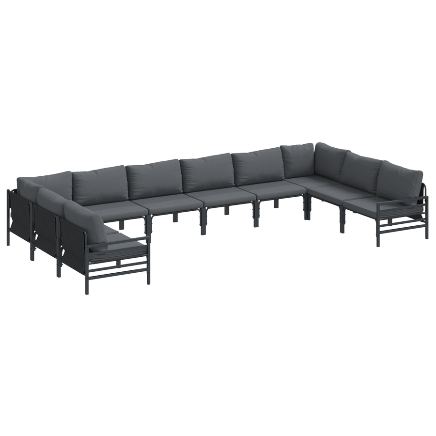 Tuin Sofa Set 10 pcs Antraciet Staal