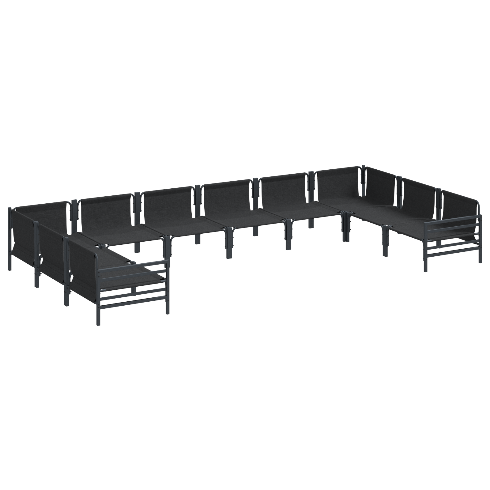 Tuin Sofa Set 10 pcs Antraciet Staal
