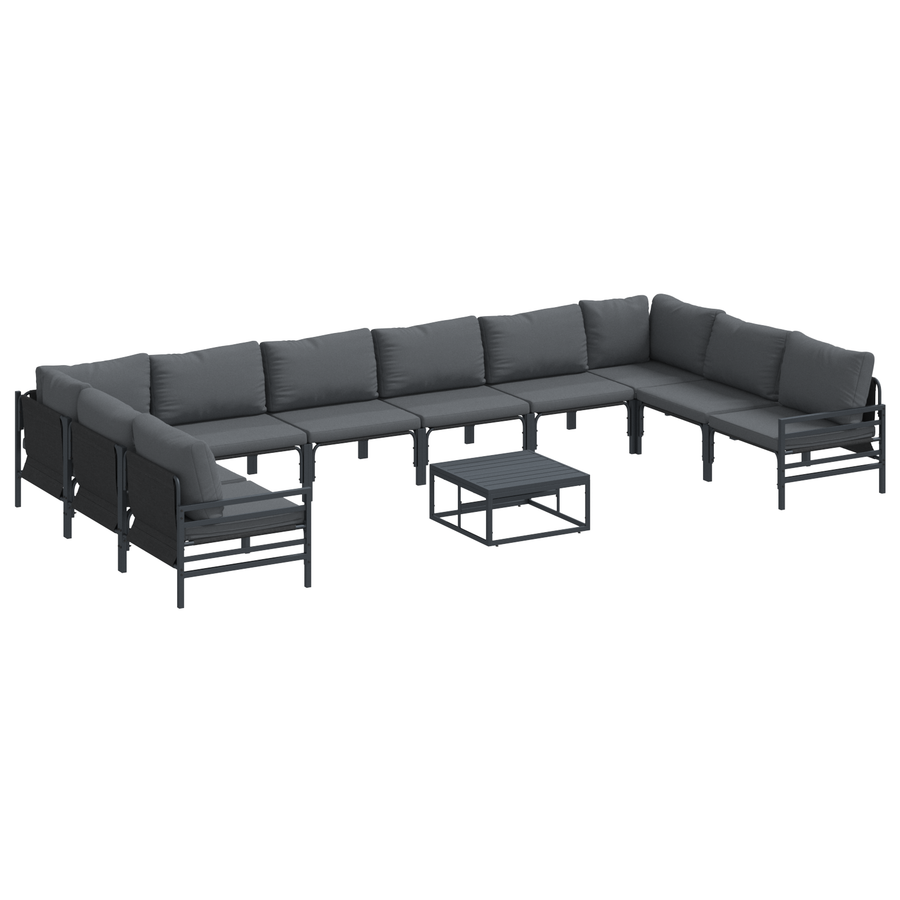 Tuin Sofa Set 11 pcs Antraciet Staal