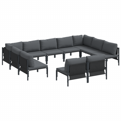 Tuin Sofa Set 11 pcs Antraciet Staal