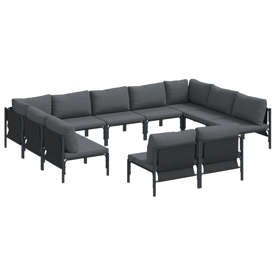 Tuin Sofa Set 11 pcs Antraciet Staal