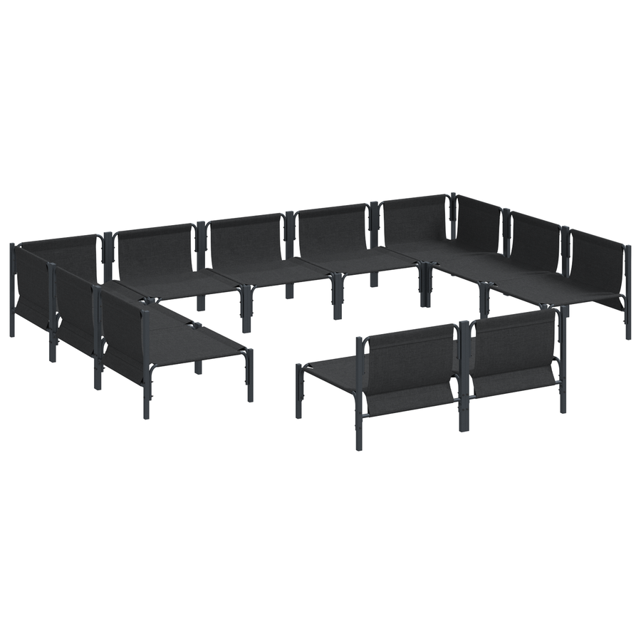 Tuin Sofa Set 11 pcs Antraciet Staal