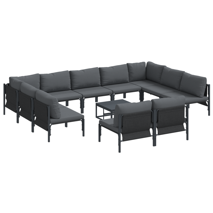 Tuin Sofa Set 12 pcs Antraciet Staal
