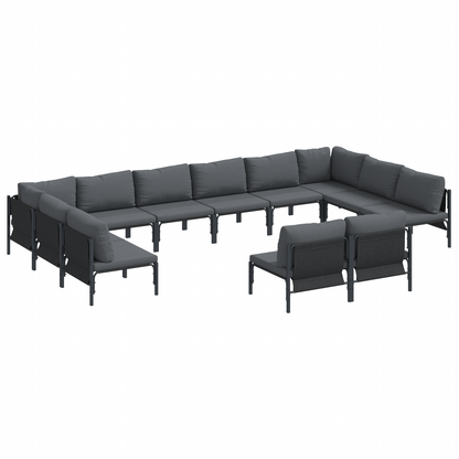 Tuin Sofa Set 12 pcs Antraciet Staal