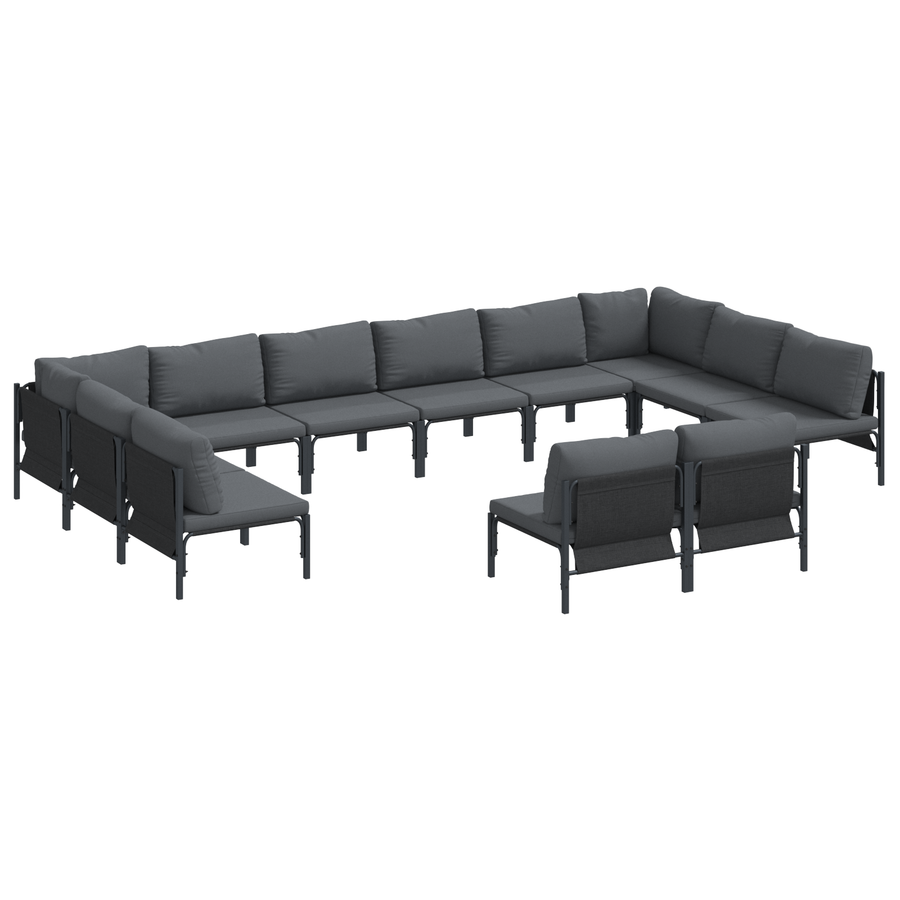 Tuin Sofa Set 12 pcs Antraciet Staal