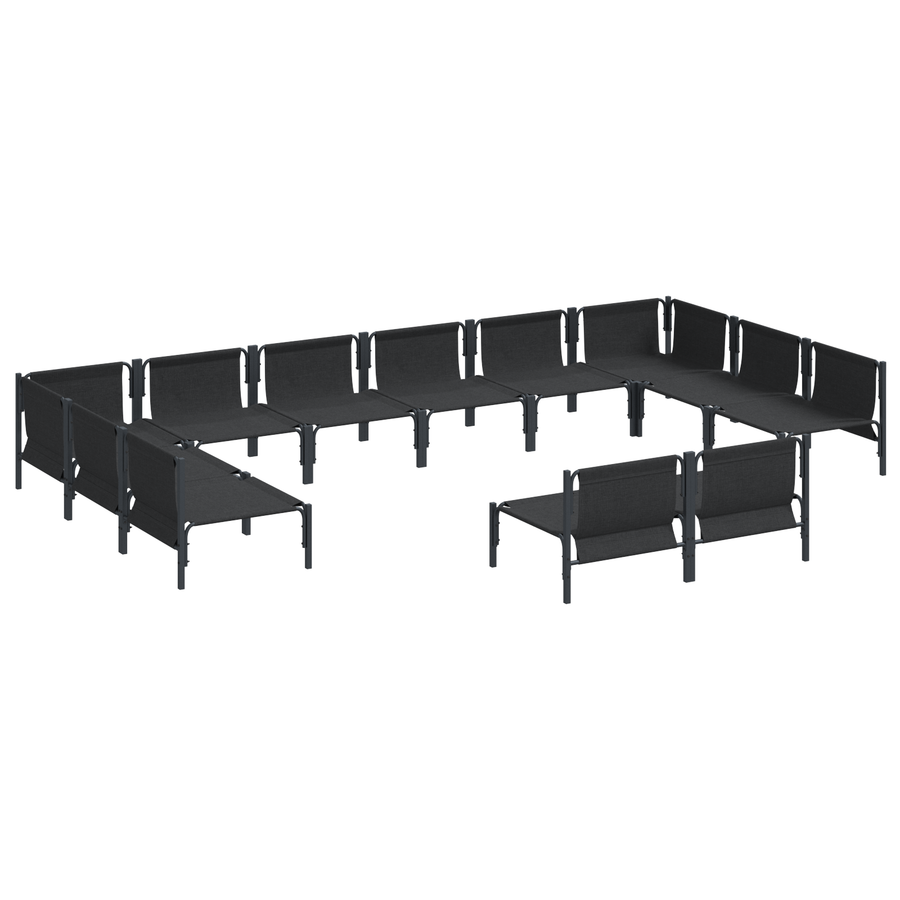 Tuin Sofa Set 12 pcs Antraciet Staal