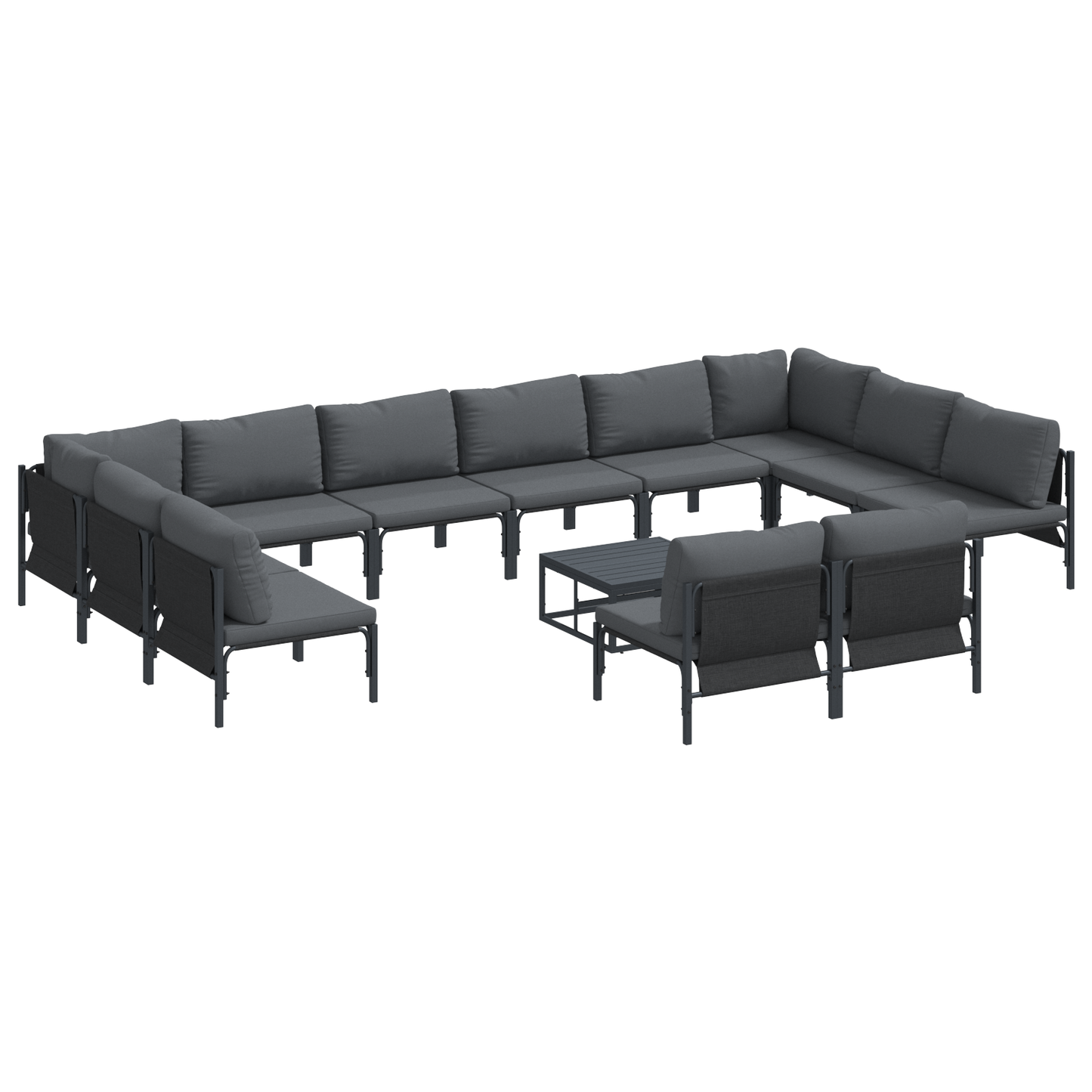 Tuin Sofa Set 13 pcs Antraciet Staal