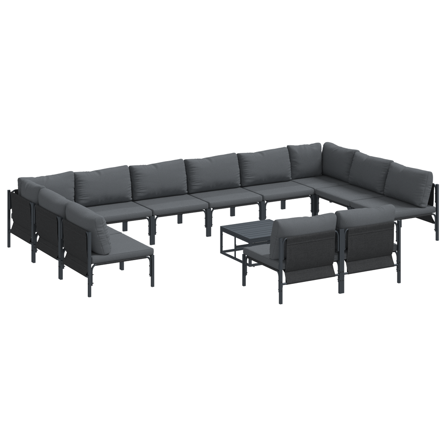 Tuin Sofa Set 13 pcs Antraciet Staal