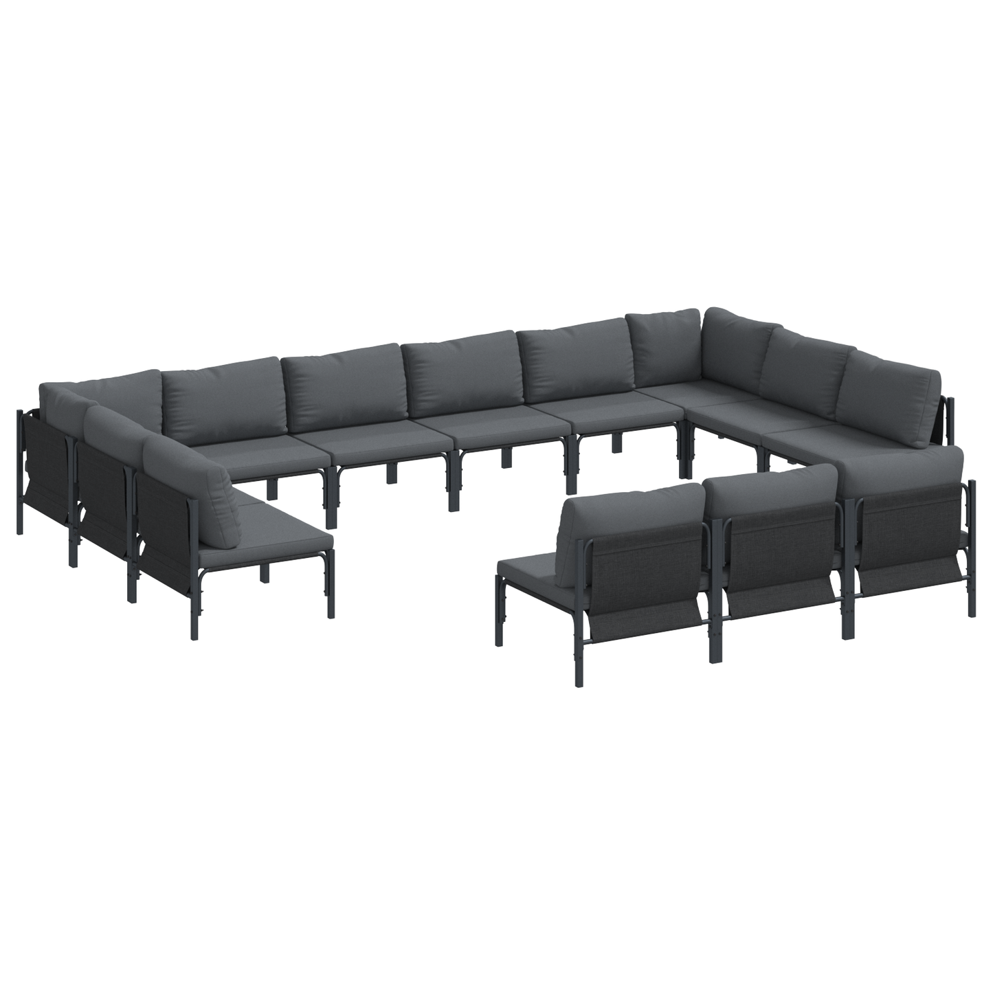 Tuin Sofa Set 13 pcs Antraciet Staal