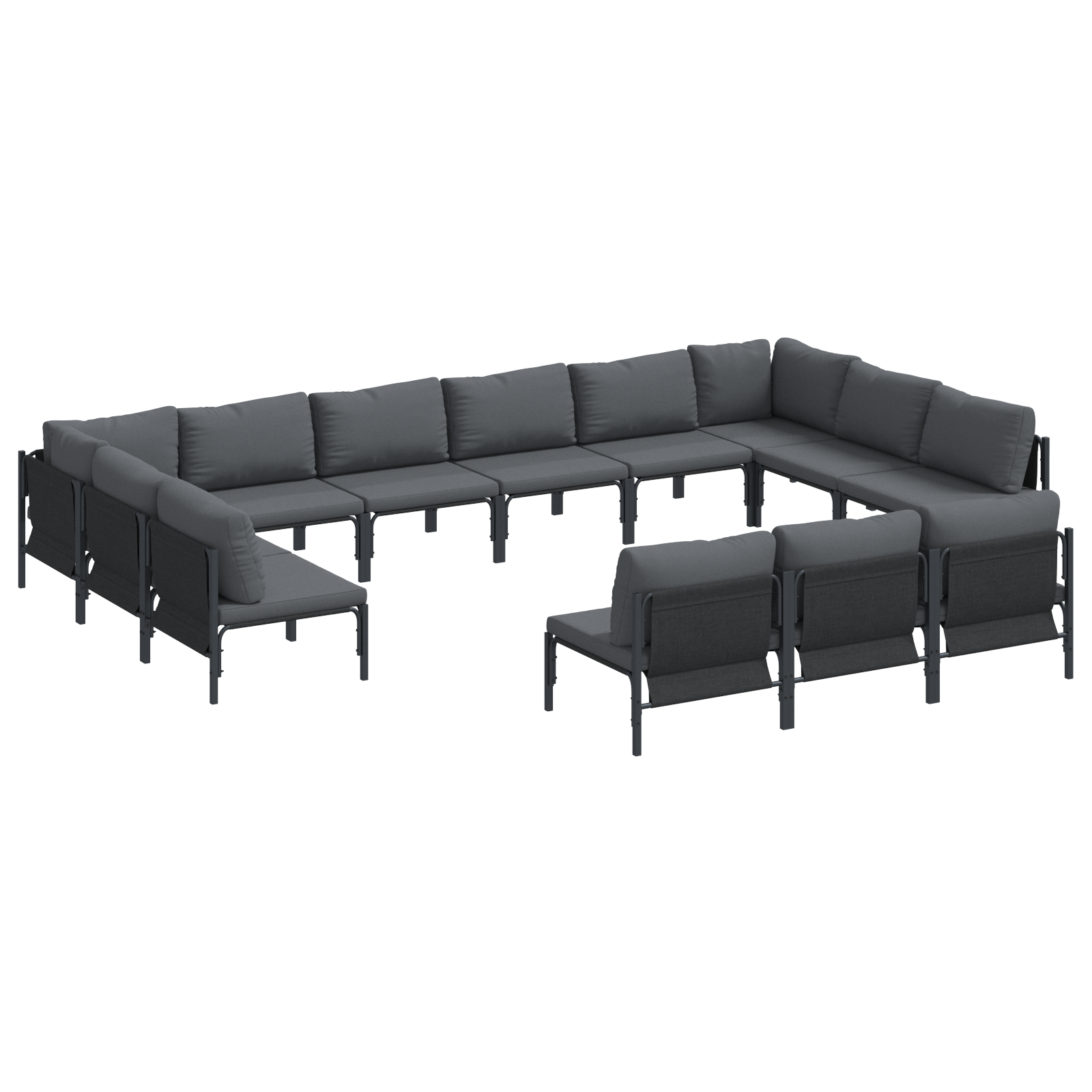 Tuin Sofa Set 13 pcs Antraciet Staal
