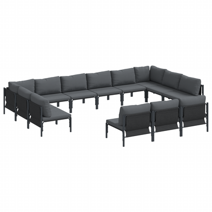 Tuin Sofa Set 13 pcs Antraciet Staal