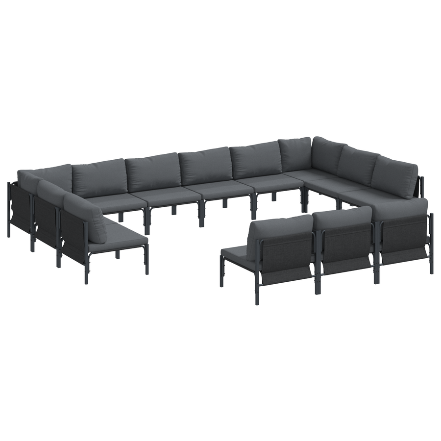 Tuin Sofa Set 13 pcs Antraciet Staal