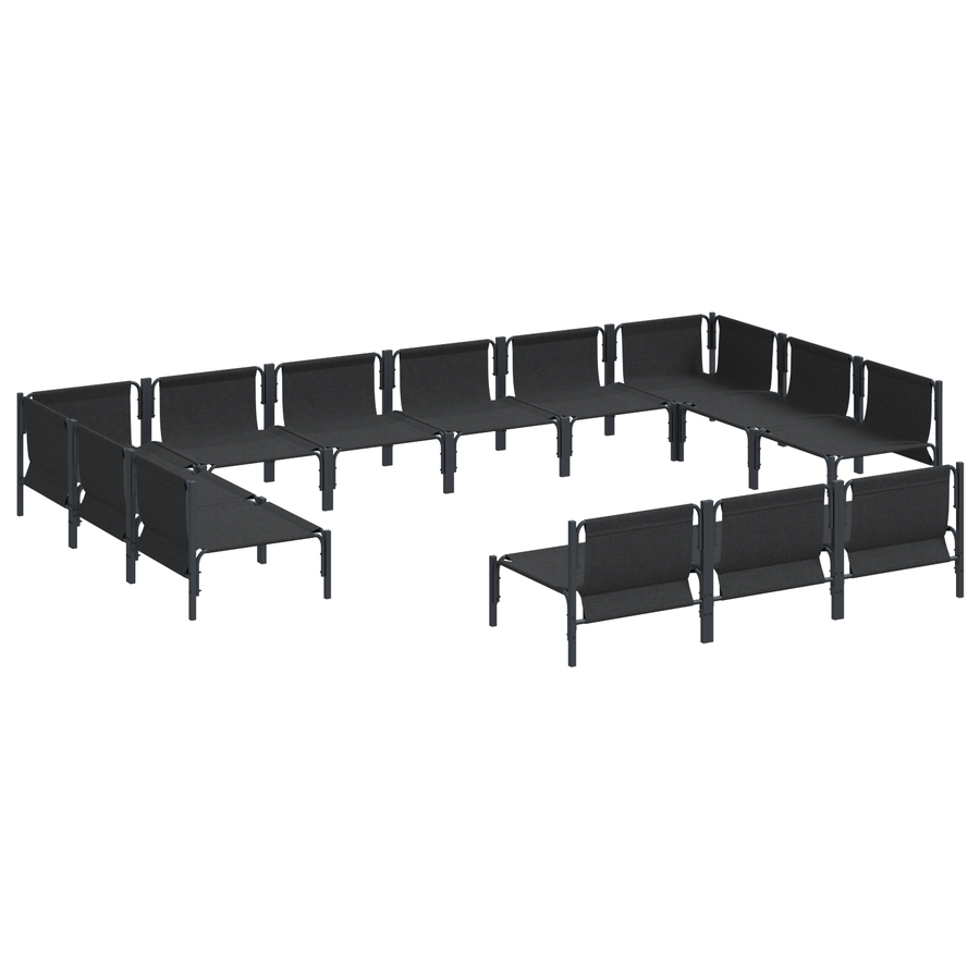 Tuin Sofa Set 13 pcs Antraciet Staal