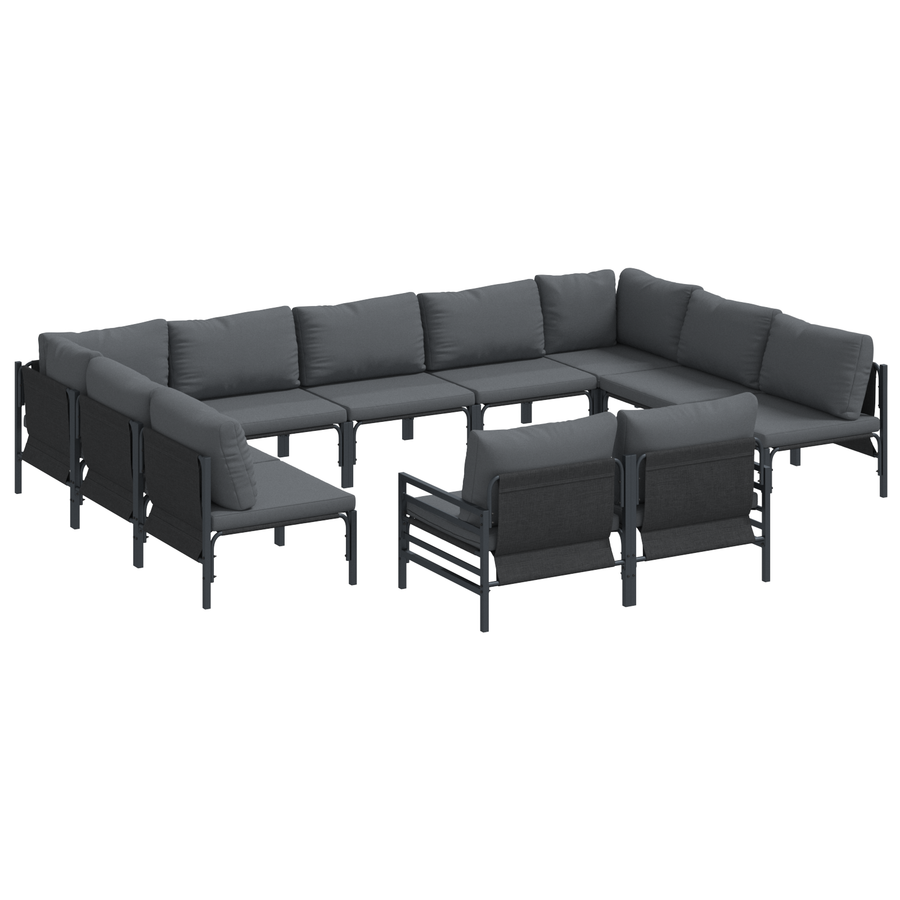 Tuin Sofa Set 11 pcs Antraciet Staal