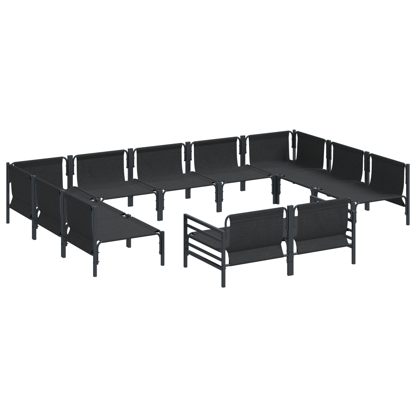 Tuin Sofa Set 11 pcs Antraciet Staal