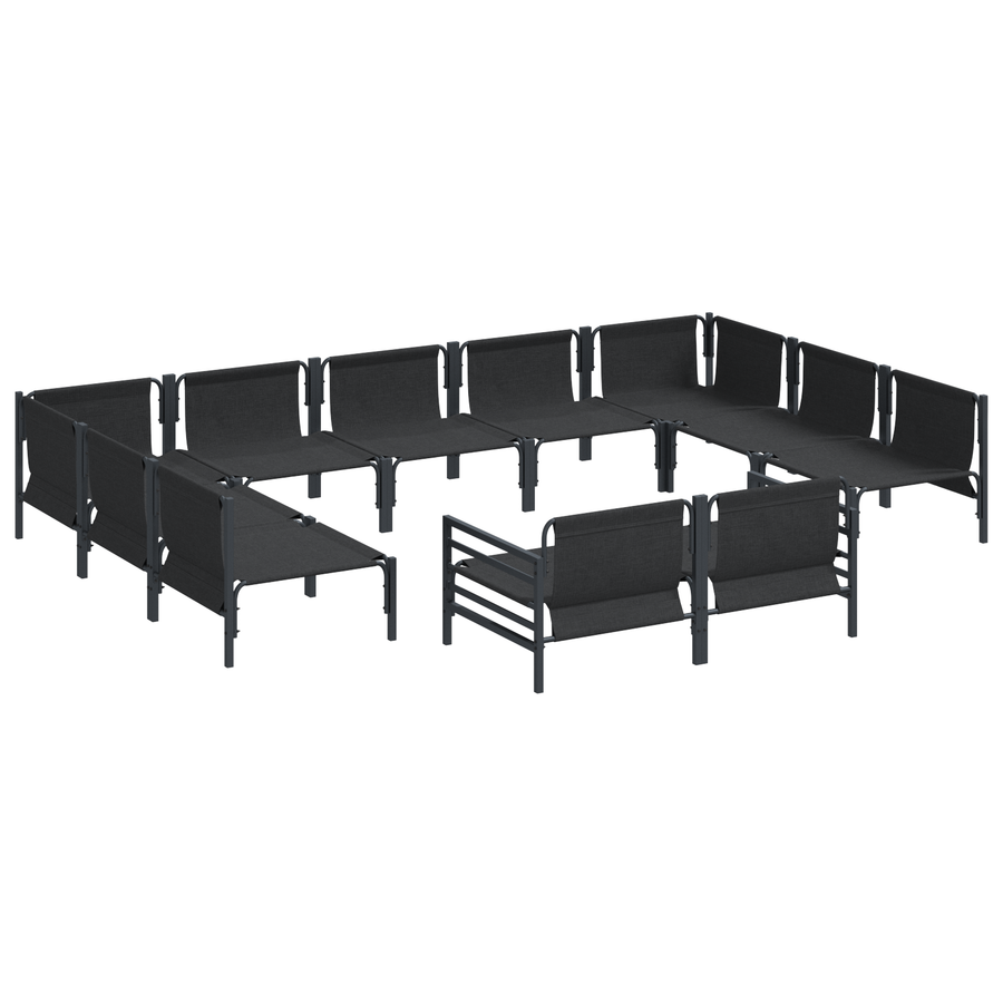 Tuin Sofa Set 11 pcs Antraciet Staal