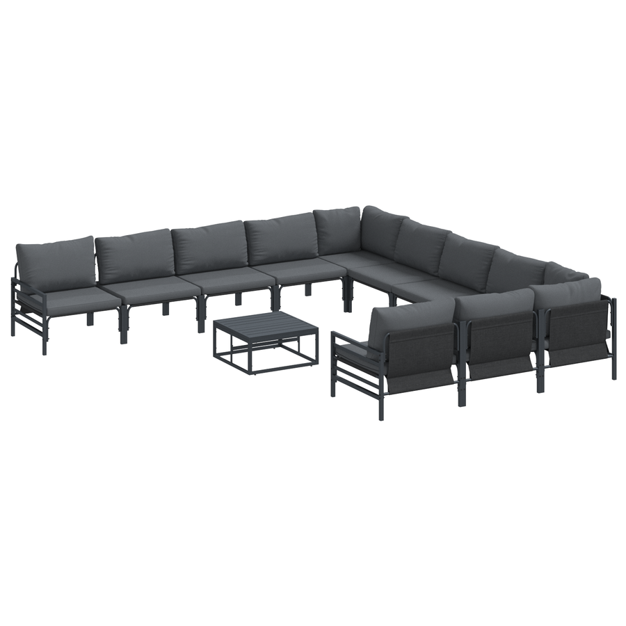 Tuin Sofa Set 12 pcs Antraciet Staal