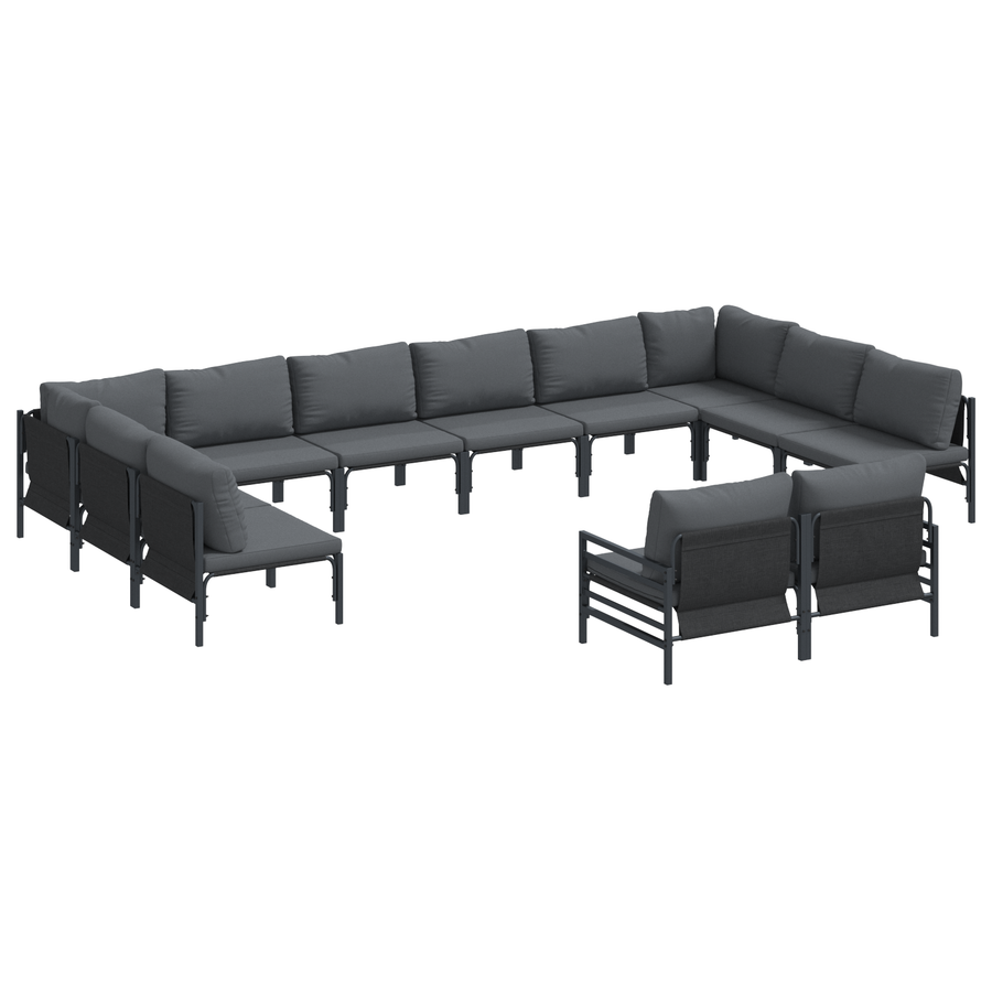 Tuin Sofa Set 12 pcs Antraciet Staal