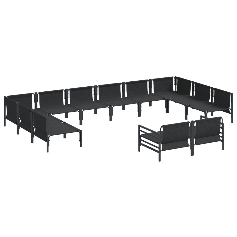 Tuin Sofa Set 12 pcs Antraciet Staal