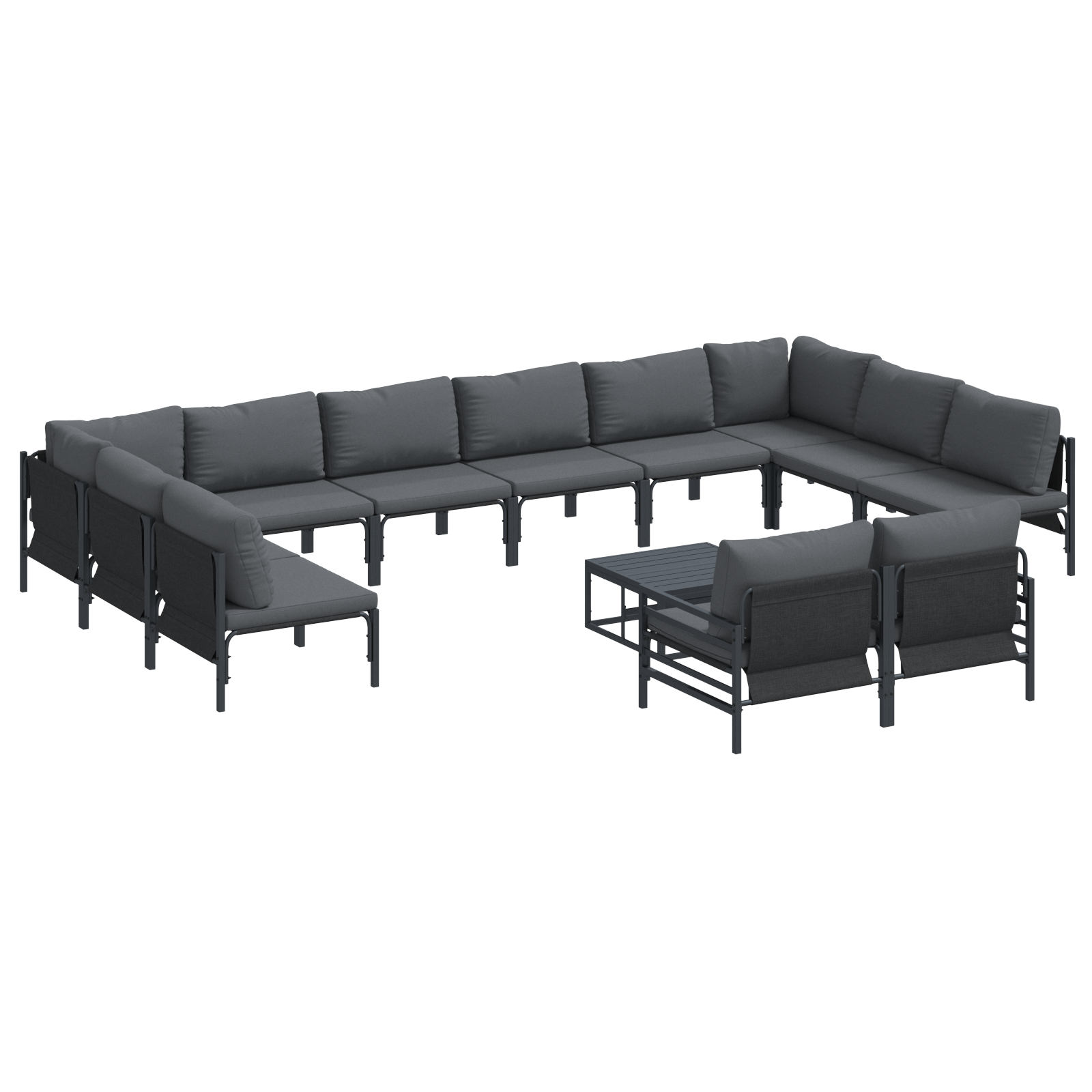 Tuin Sofa Set 13 pcs Antraciet Staal