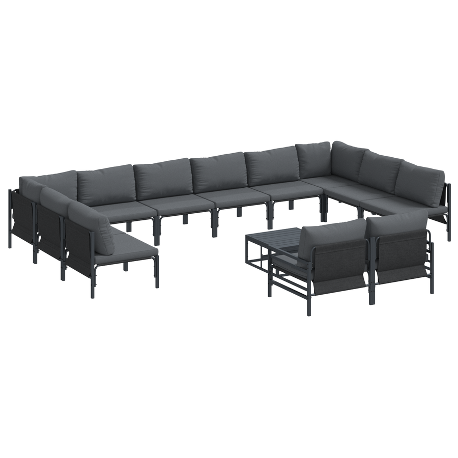 Tuin Sofa Set 13 pcs Antraciet Staal