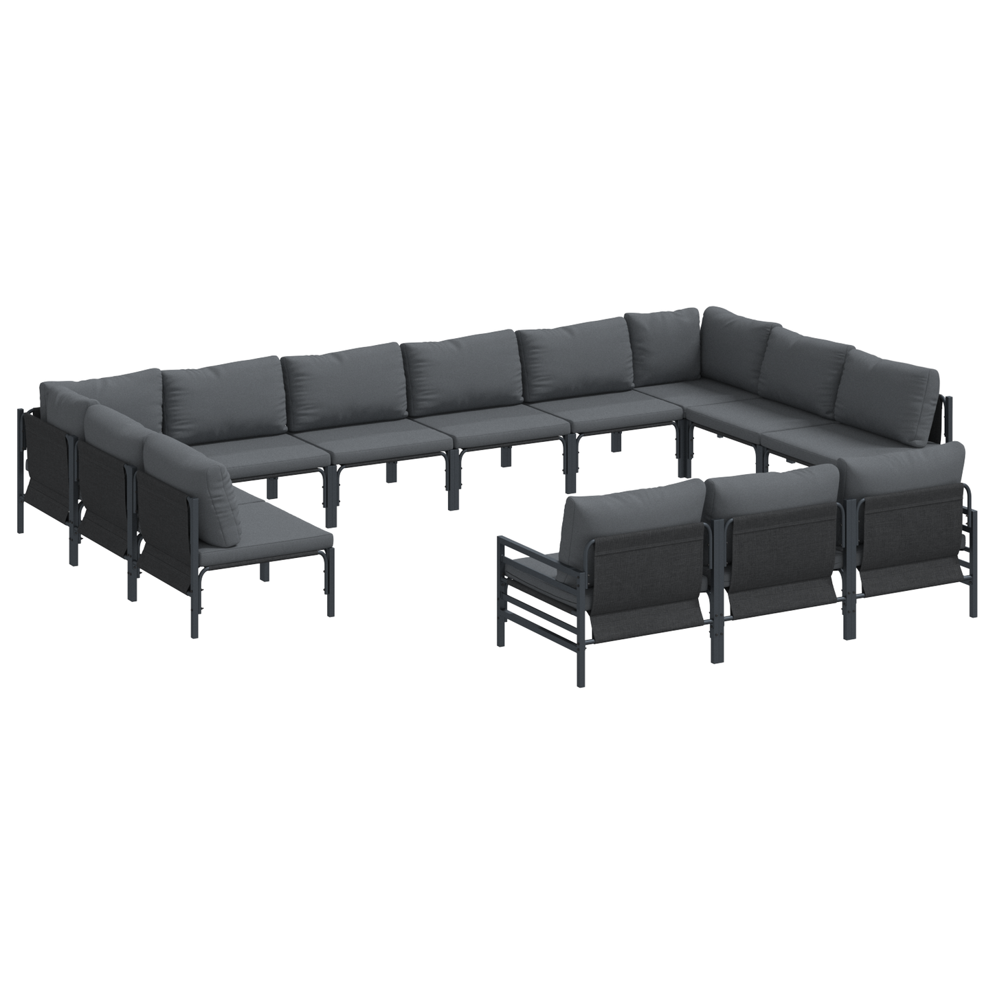 Tuin Sofa Set 13 pcs Antraciet Staal