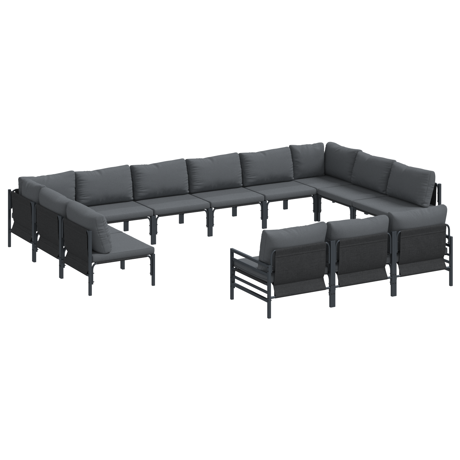 Tuin Sofa Set 13 pcs Antraciet Staal