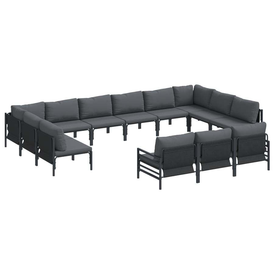 Tuin Sofa Set 13 pcs Antraciet Staal